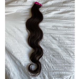 Glam Seamless 20” Dark Brown Wavy Tape in Hair Extensions 100% Remy Human Hair